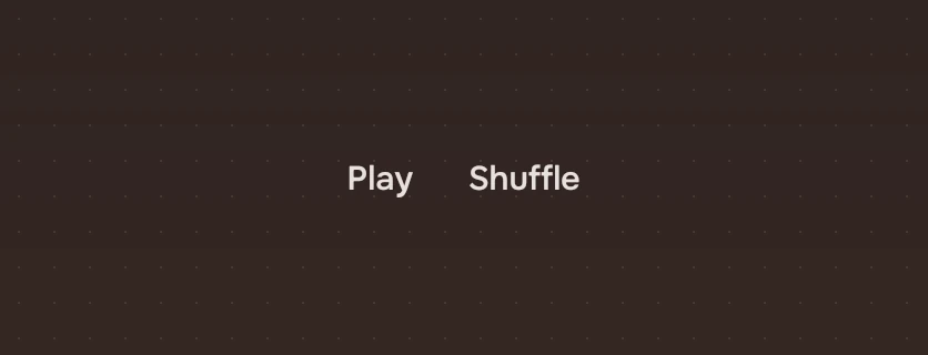 The words Play and Shuffle set as inline links.