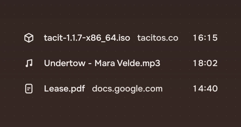 A narrow list where a long file name stays whole and its source has gone.