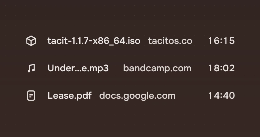A narrow list where a file name is cut while its source stays whole.