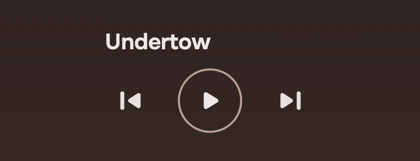 A song title above a transport with one ring around the play symbol.